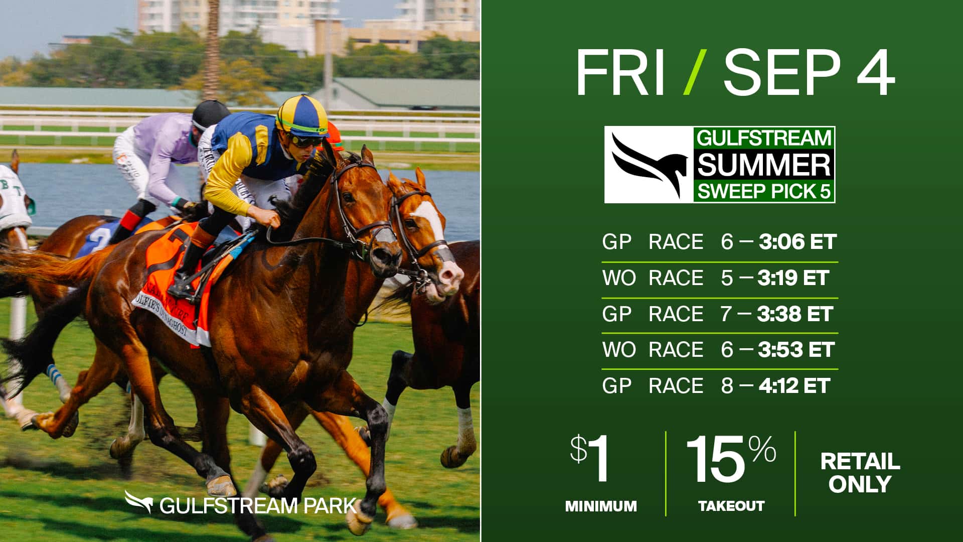 Gulfstream y Woodbine se unen para el Summer Sweep Pick5 de este Viernes