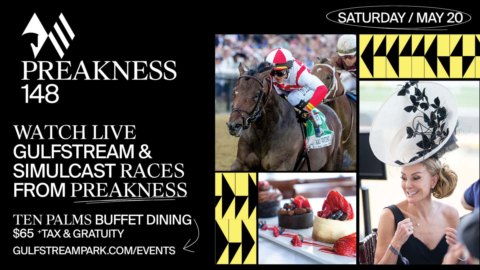 TV SLATE PK Preakness 148 at Ten Palms Gulfstream Park Saturday May 20