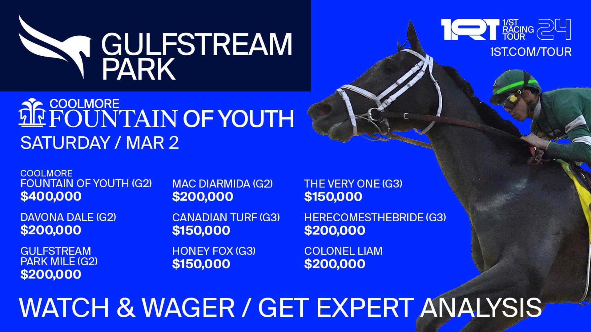 TV-Slate 2024 FOY Mar2 NAVY-1 Coolmore Fountain of Youth Saturday Mar 2 Gulfstream Park