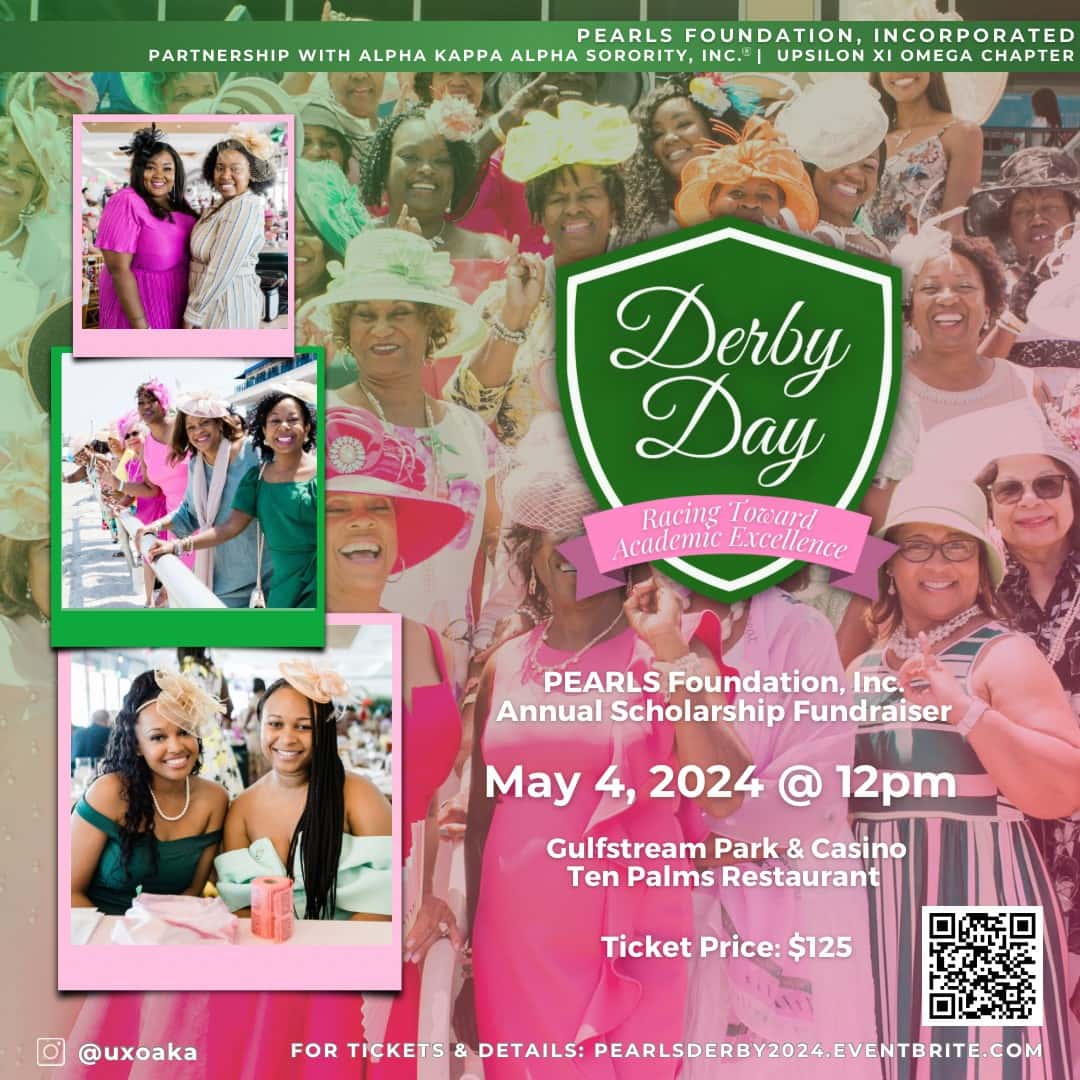 Derby Day Exellence Alpha Kappa Alpha Derby Day 2024 Racing Toward Academic Excellence | Pearls Foundation Inc in partnership with Alpha Kappa Alpha Sorority